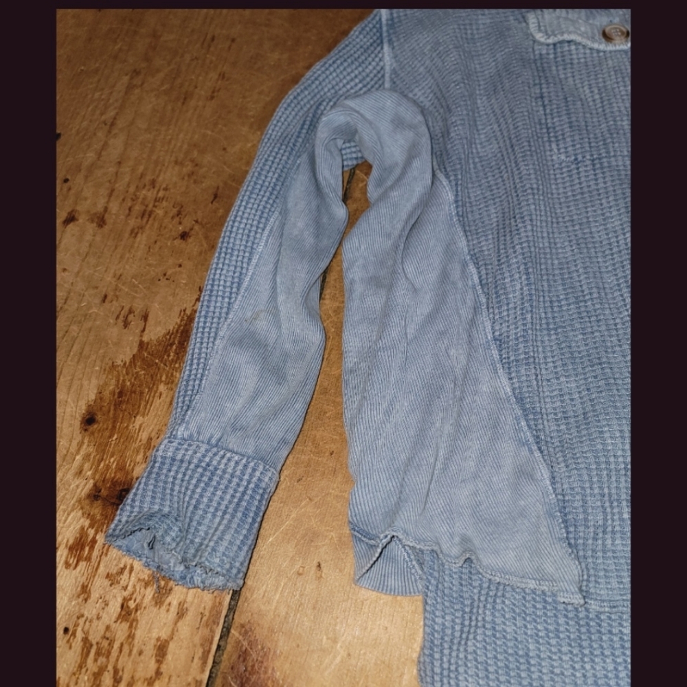 Free People FP ONE Scout Thermal Oversized Button Down Top Shirt - Picture 6 of 11